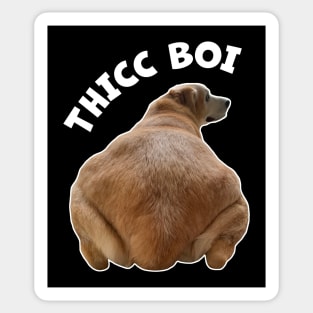 Thicc Boi Fat and Funny Yellow Labrador Retriever Dog Sticker